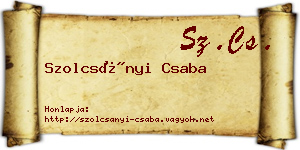 Szolcsányi Csaba névjegykártya