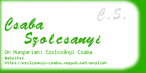csaba szolcsanyi business card